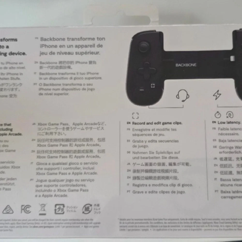 Black Mobile Gaming Controller for Xbox for use with  Lightning Cable Phones